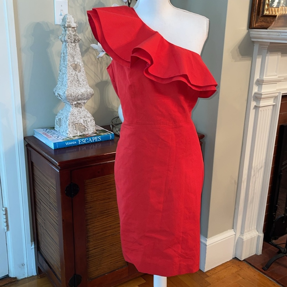 J Crew One Shoulder Ruffle Dress - Picture 5 of 8
